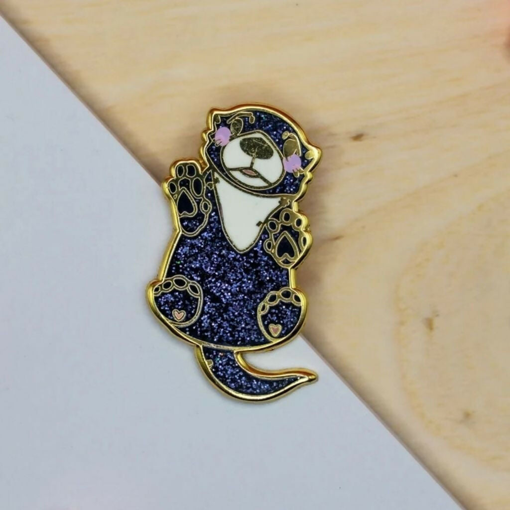 Glitter Otter Enamel Pin