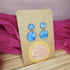 Small Blue Glittery Polymer Clay Earrings