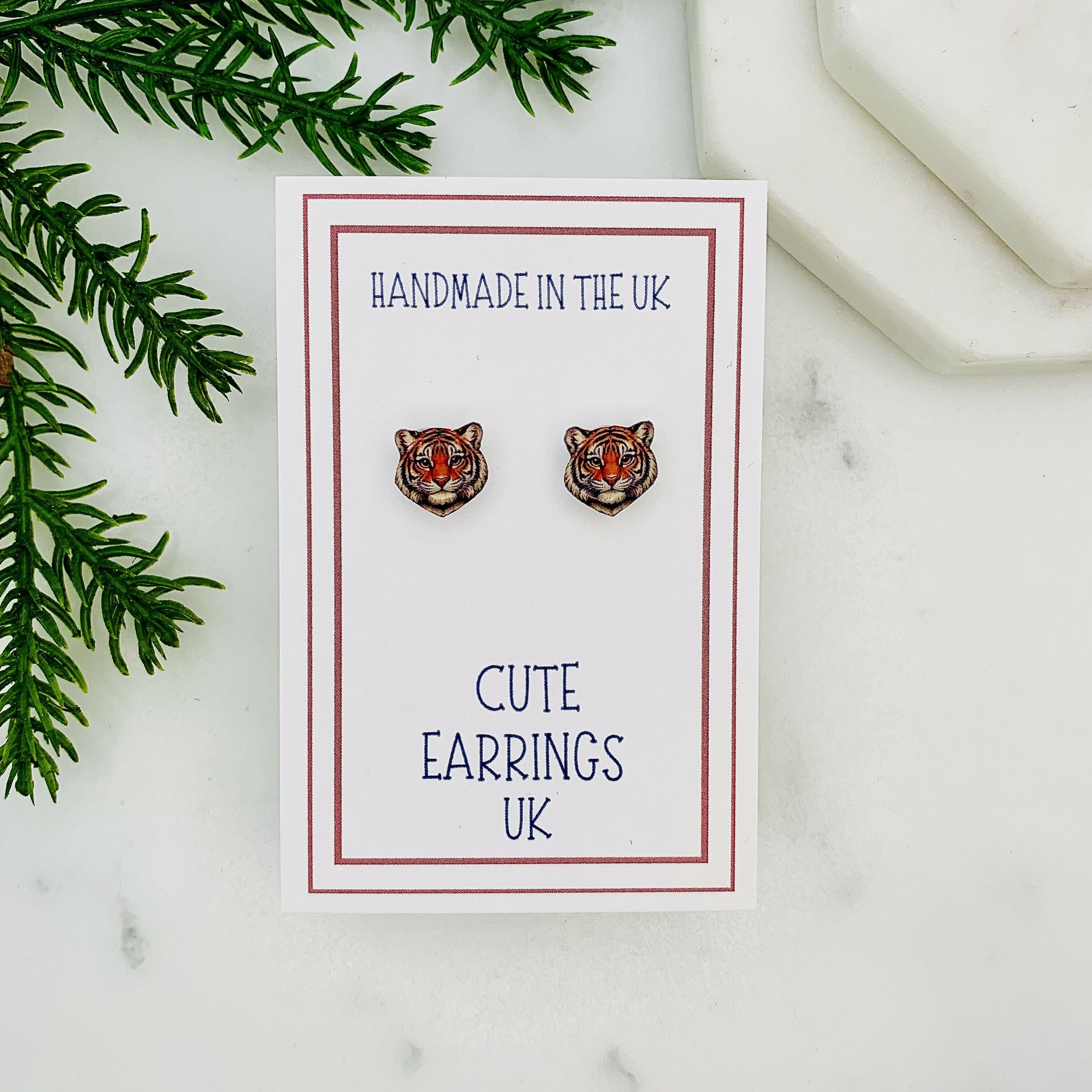 Tiger Stud Earrings