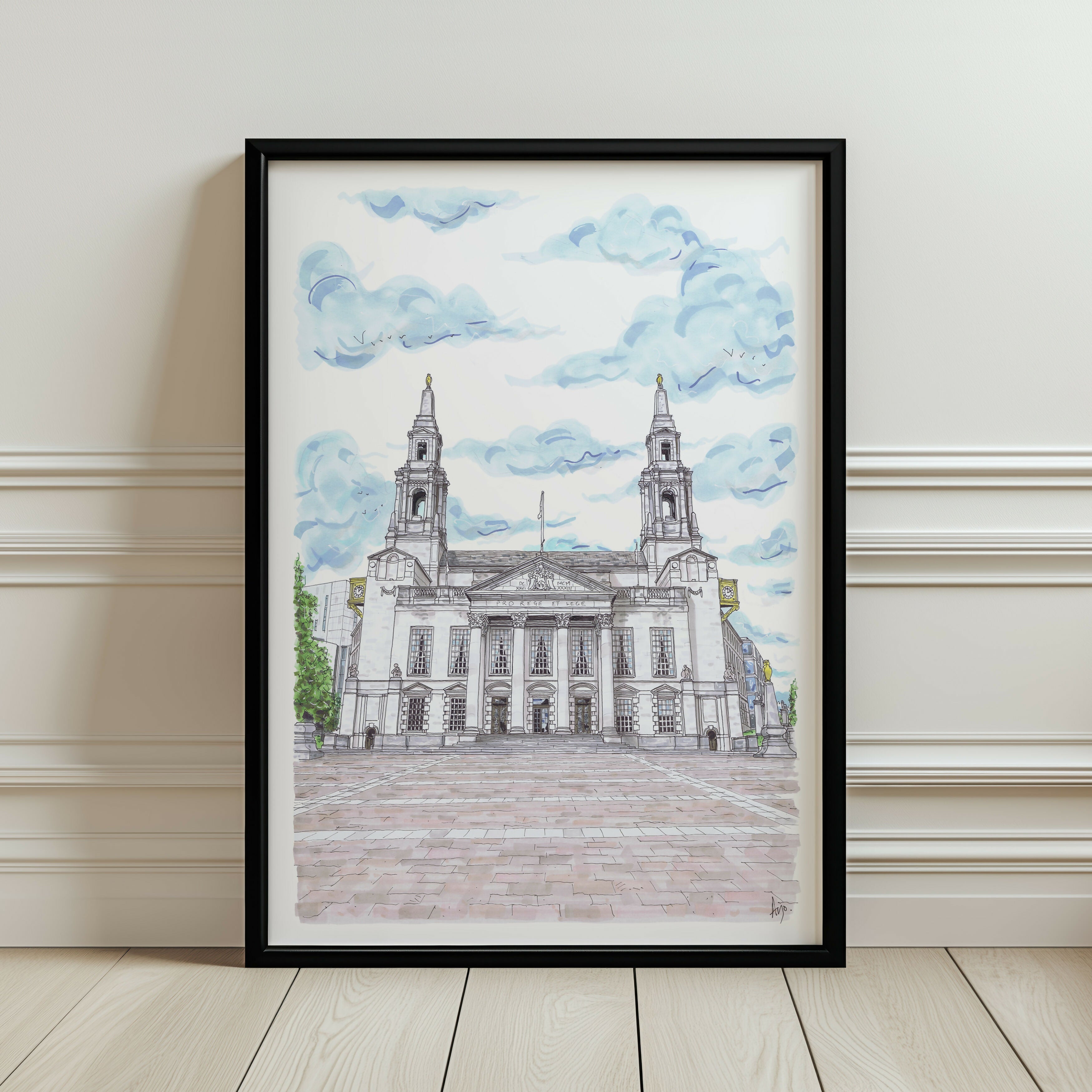 LEEDS CIVIC HALL PRINT