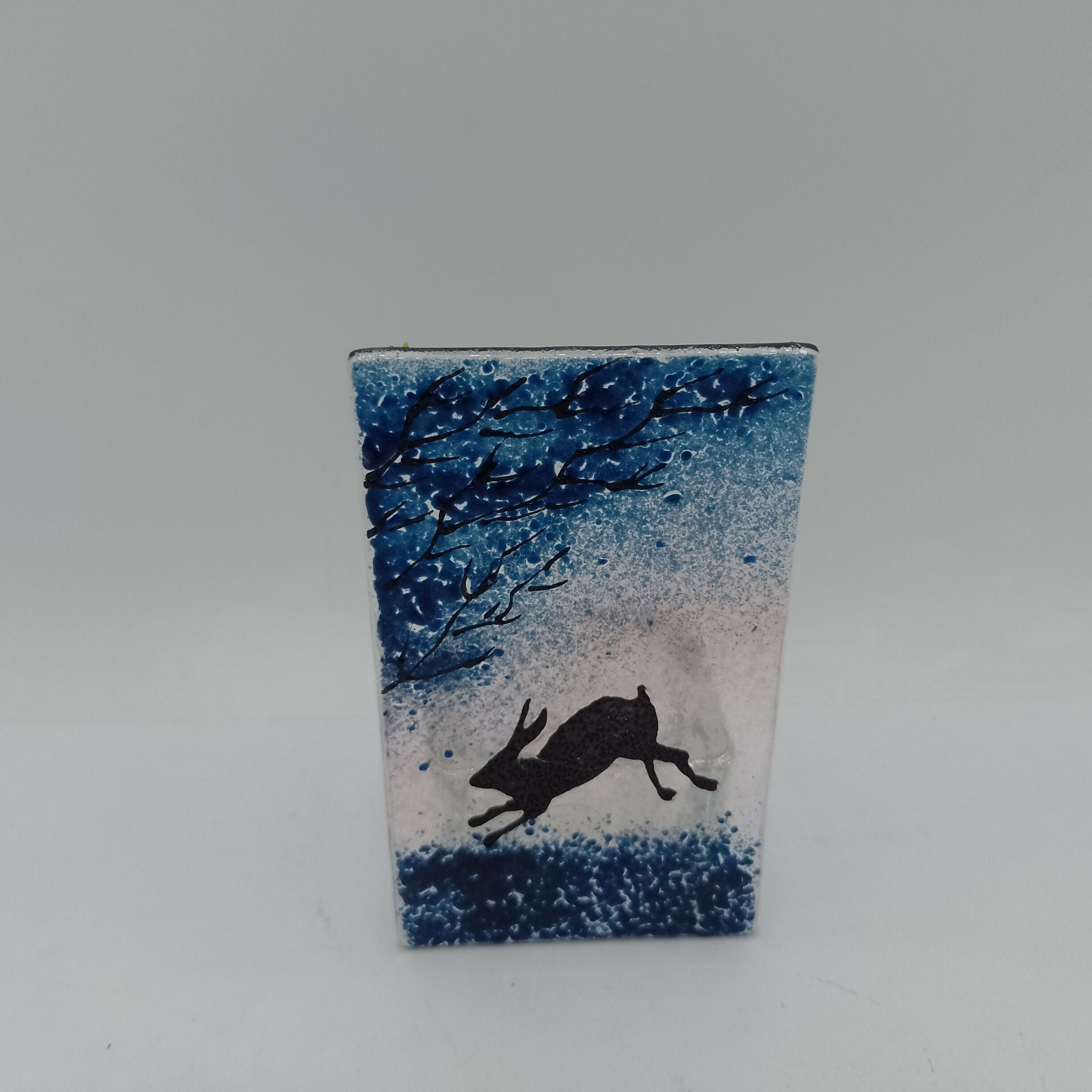 Fused Glass Silhouette Hare Tealight