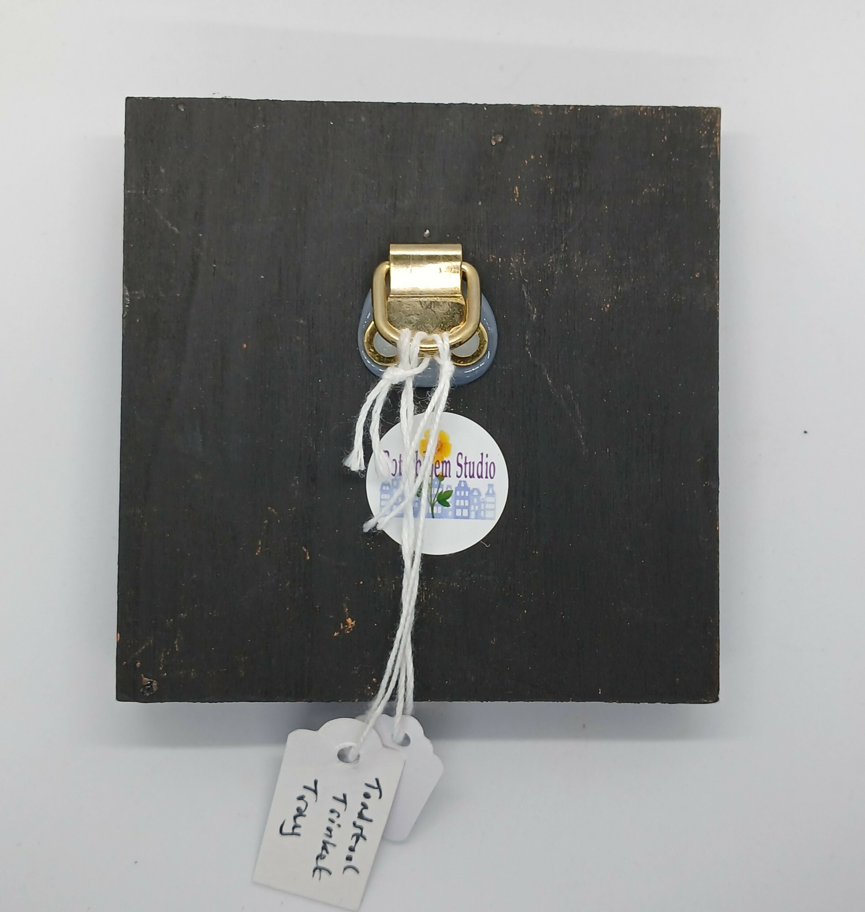 Clay Toadstool Small Wooden Black Painted Trinket Tray