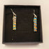 Gold and Blue Rippled Dichroic Earrings