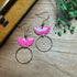 Lovely Gold Plated Pink Enamel Earrings