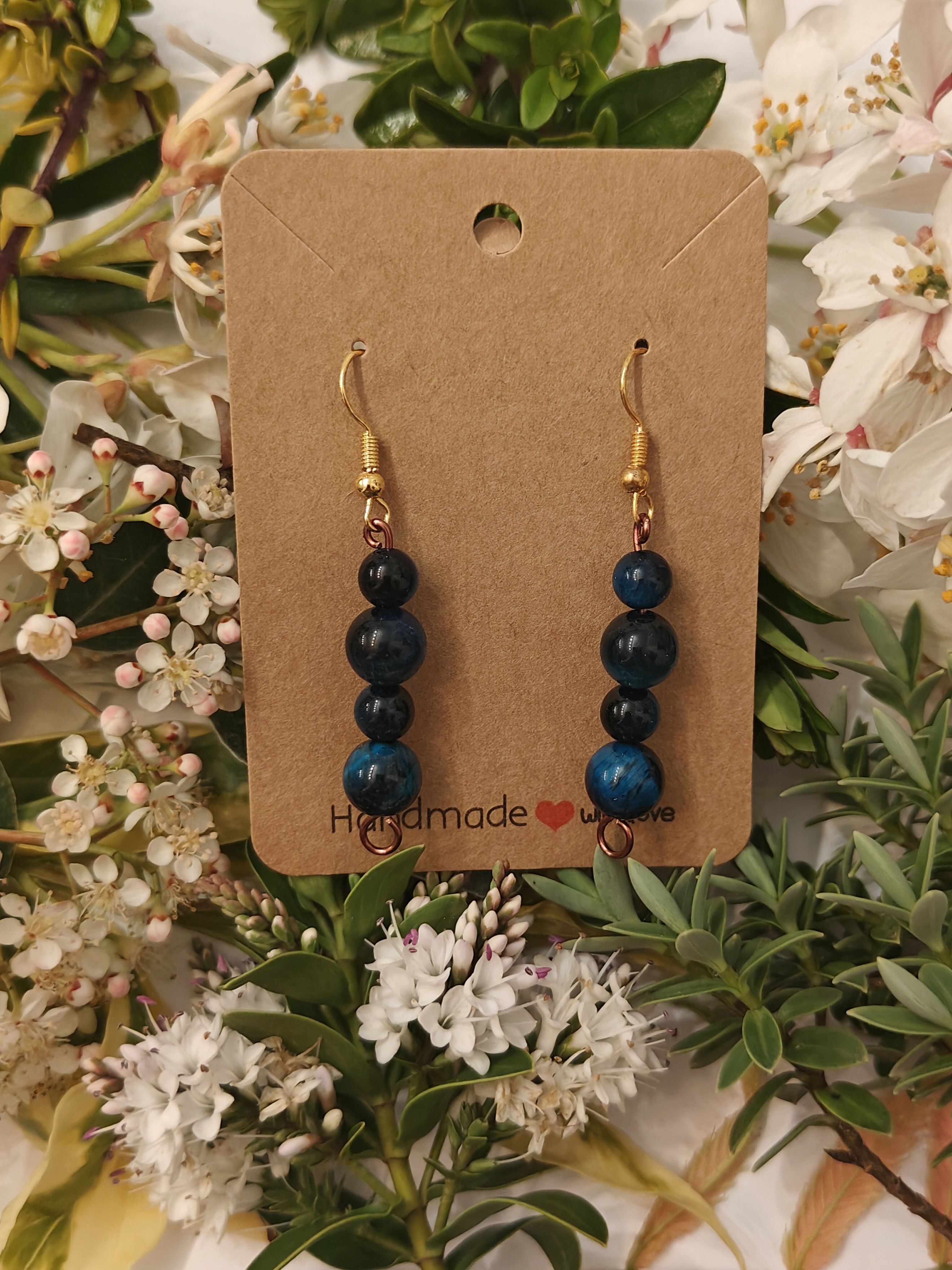 Blue Tiger's Eye Crystal Earrings
