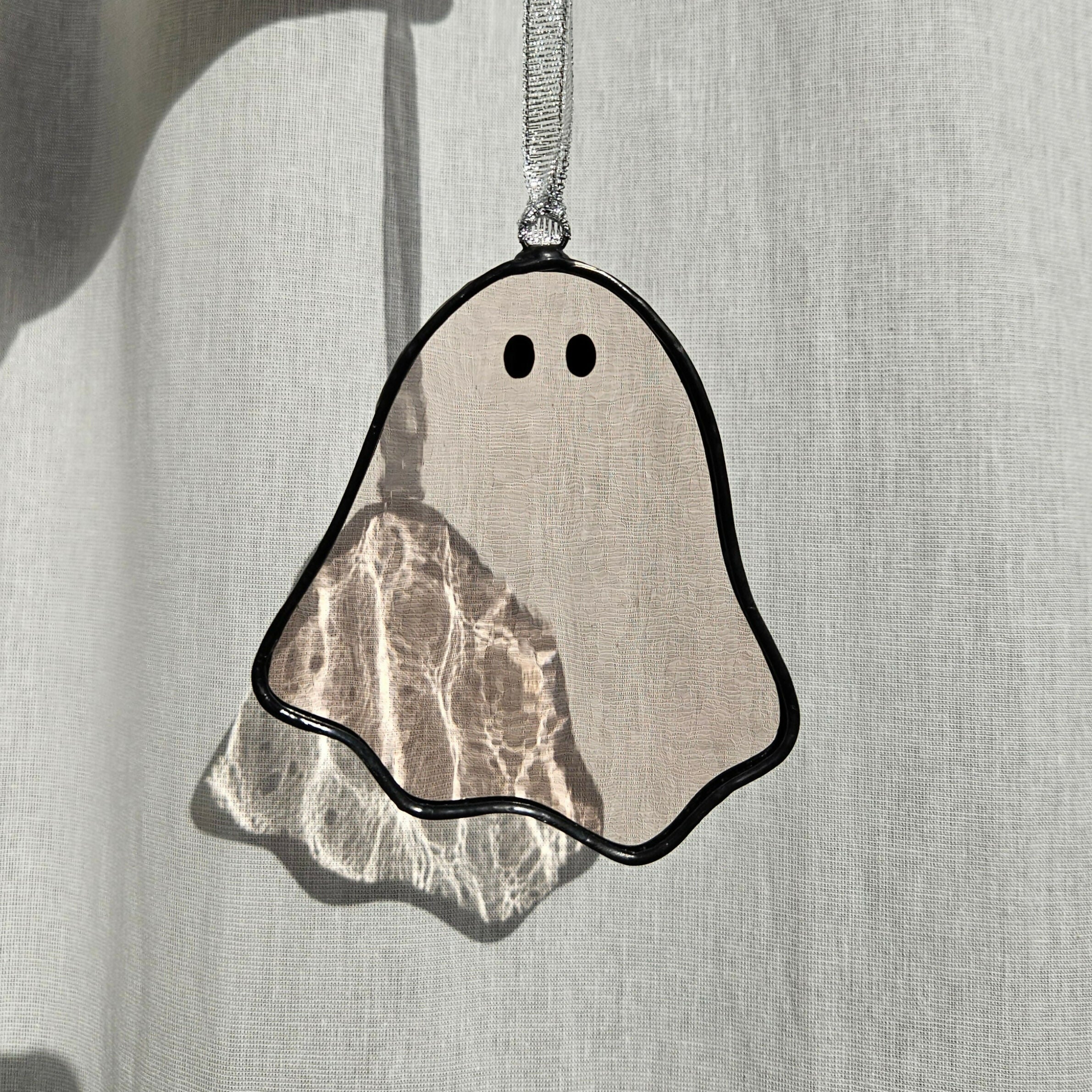 Pale Pink Ghost Stained Glass Decoration