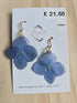 Stainless Steel Real Hydrangea Dangle Earrings