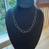 Sterling Silver Oval Link Necklace - Adjustable 19 inches - Toggle Clasp
