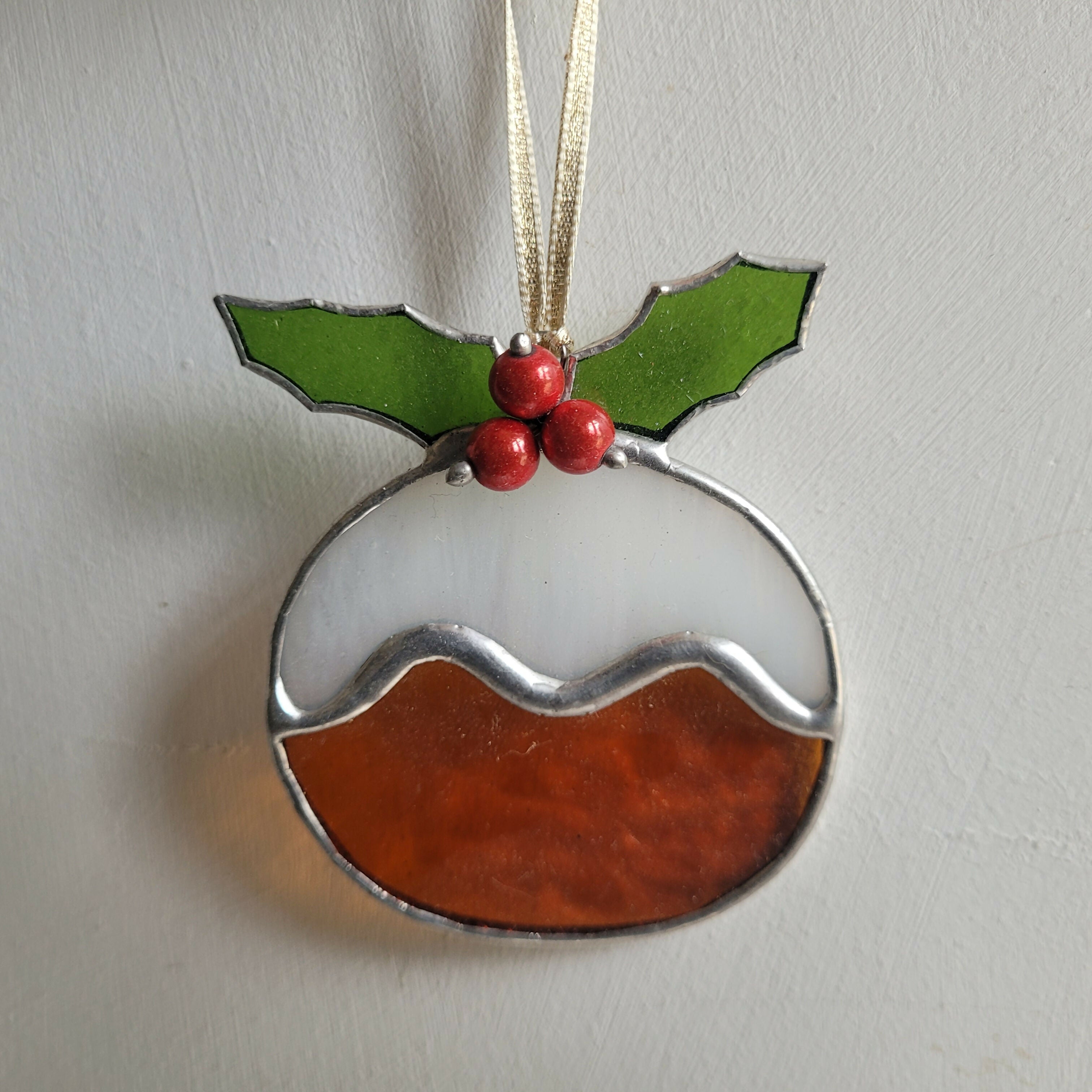 Glass Christmas Decoration Xmas Pudding