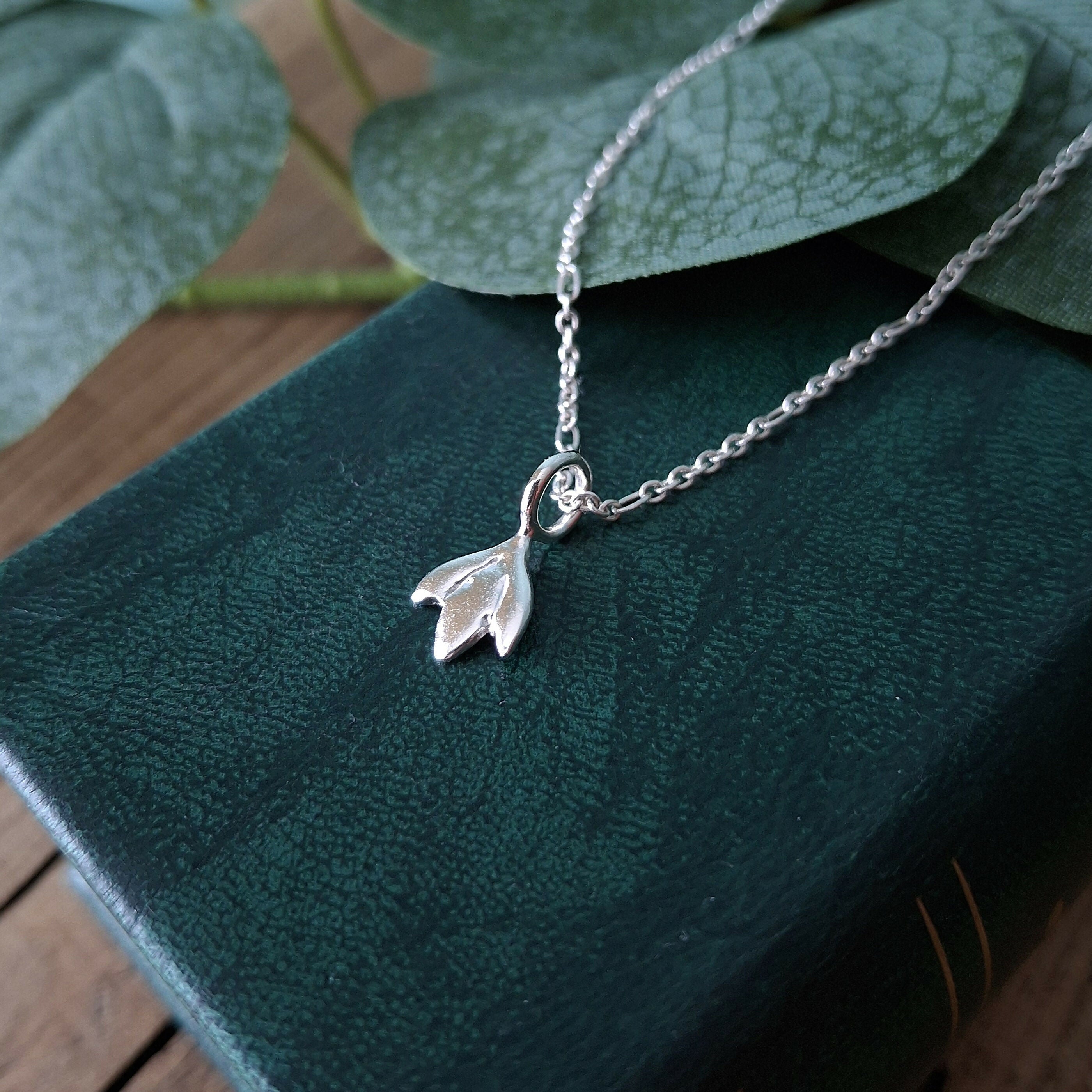 Handmade Silver Snowdrop Necklace