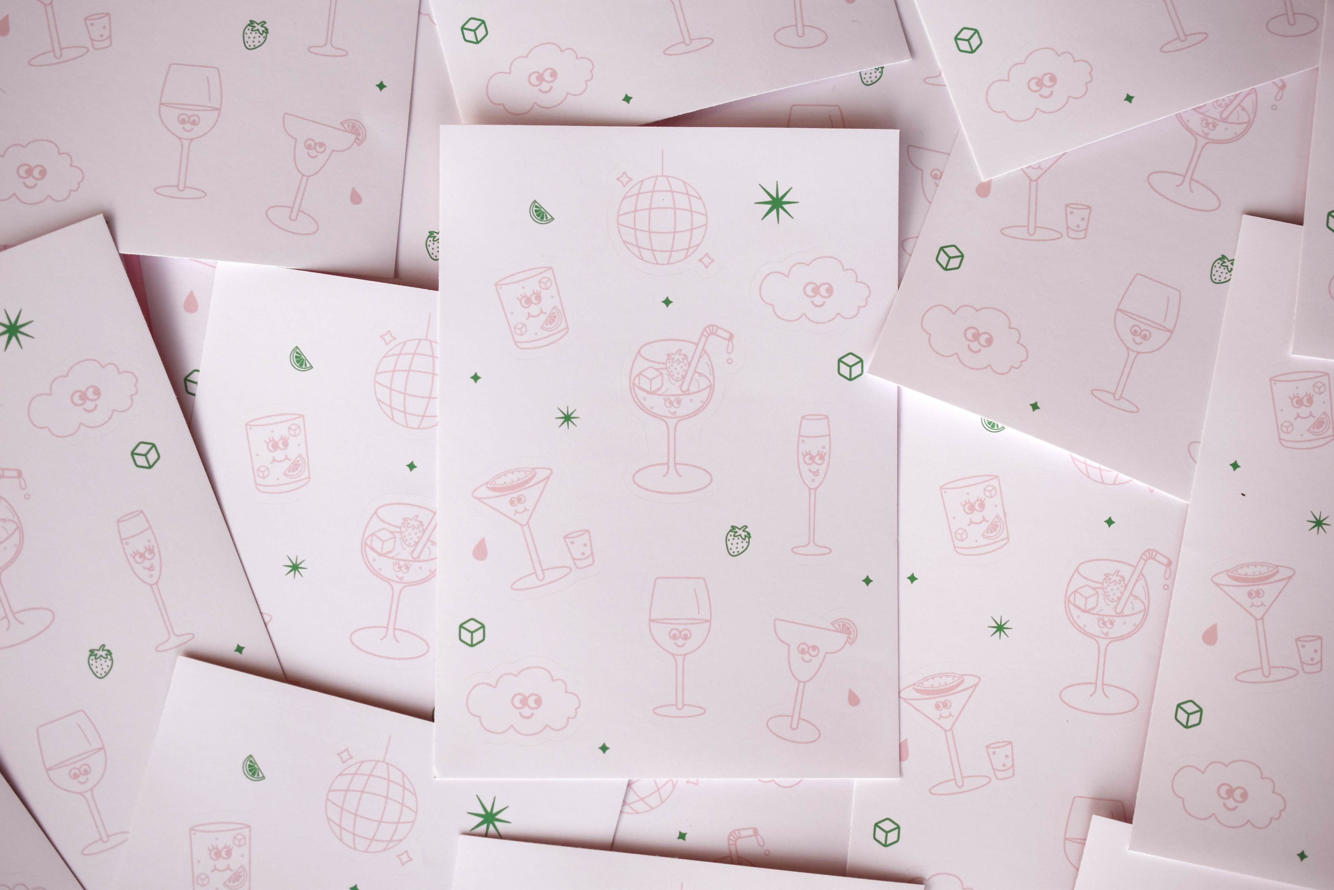 Cocktail A6 Sticker Sheet