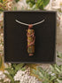 Tigers Eye Wire Wrapped Crystal Point Necklace on Sterling Silver Chain