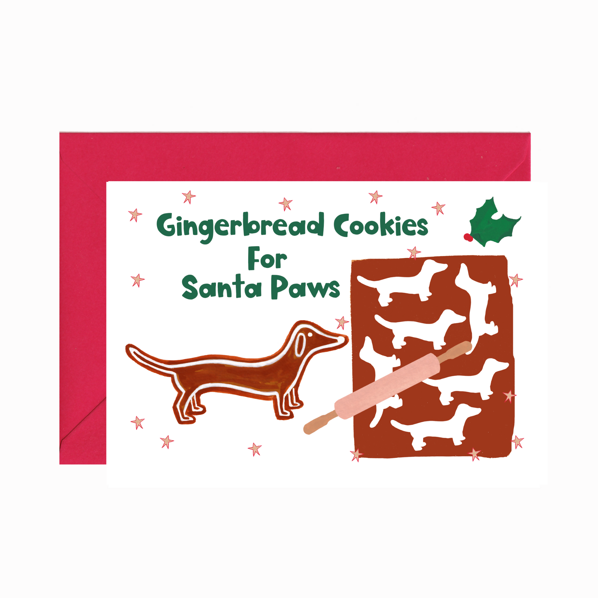 Gingerbread Dachshund Christmas Card