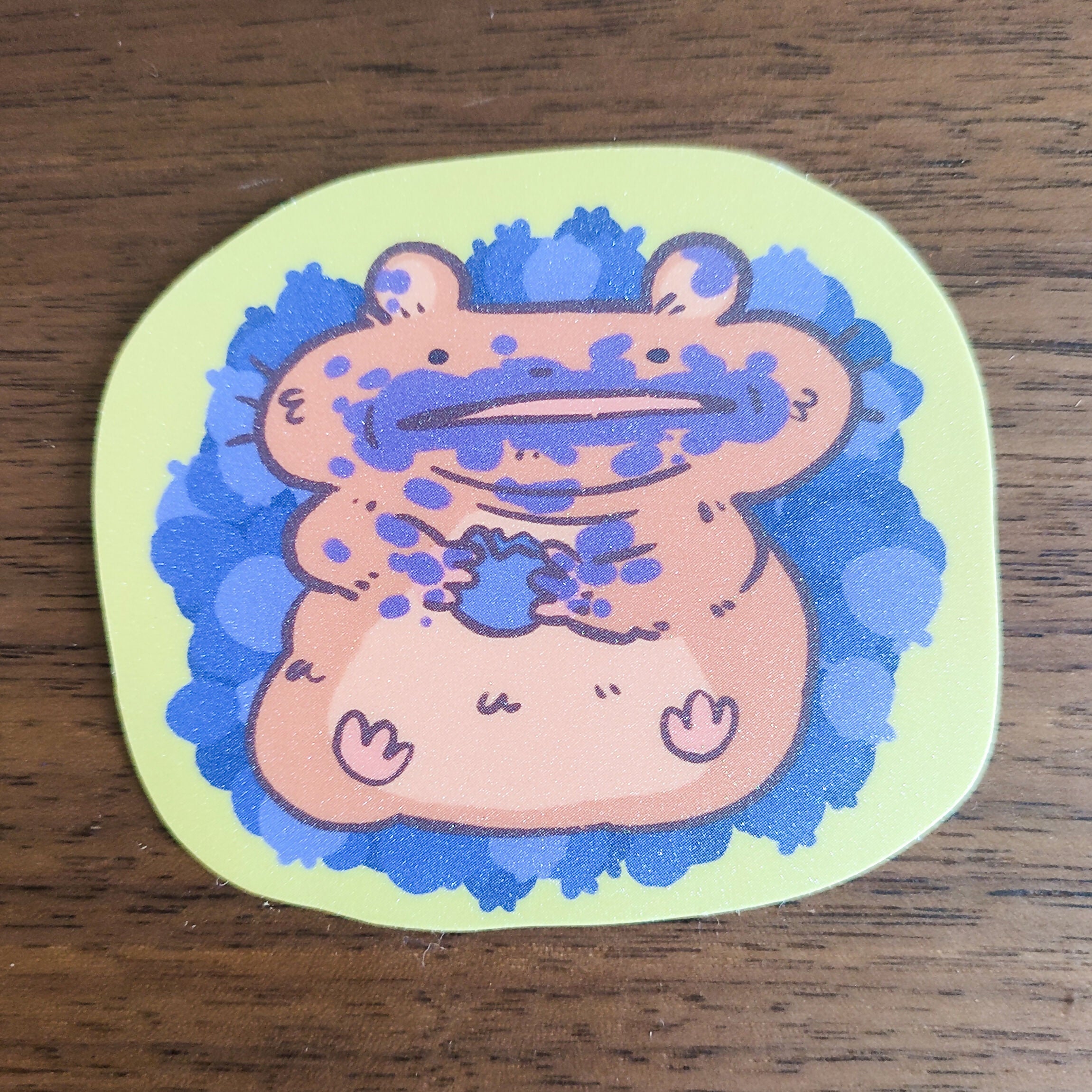 Hamster Eating Blueberries Vinyl Sticker
