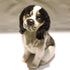 Ceramic cavalier king charles spaniel dog sculpture, tricolour