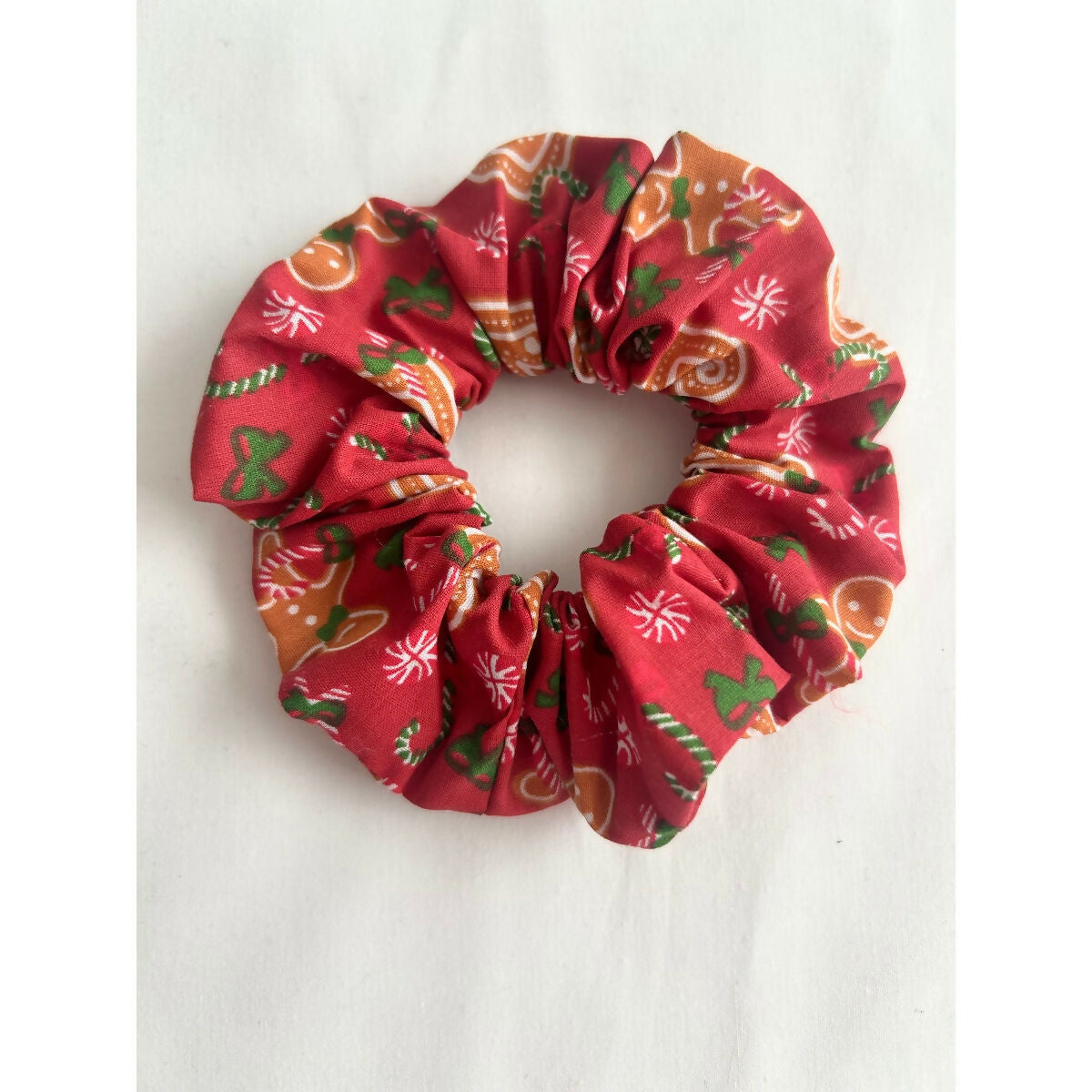 Red Gingerbread Man Christmas Hair Scrunchie