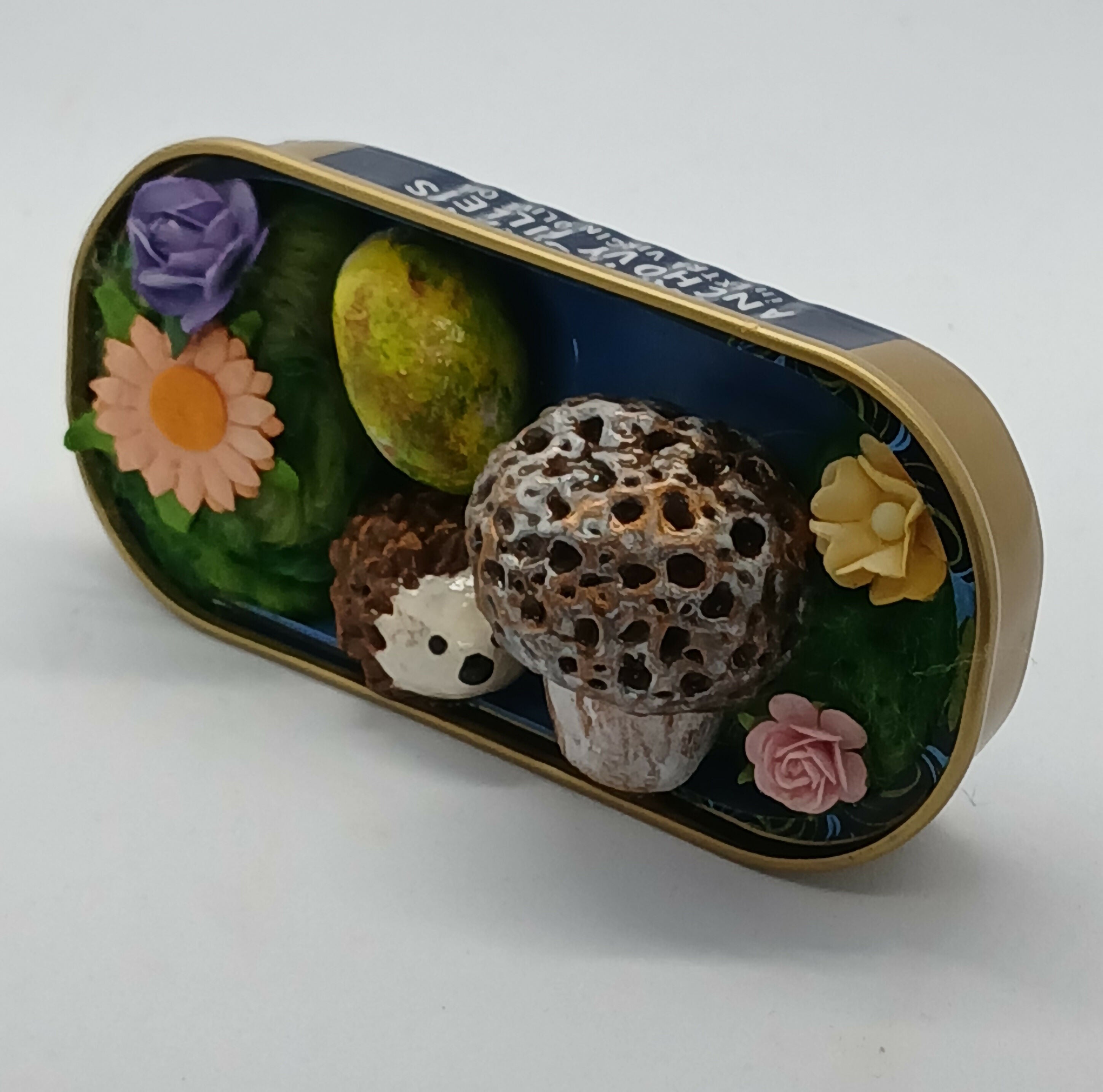 Small Toadstool and Hedgehog Desk Buddy/Pet Tin