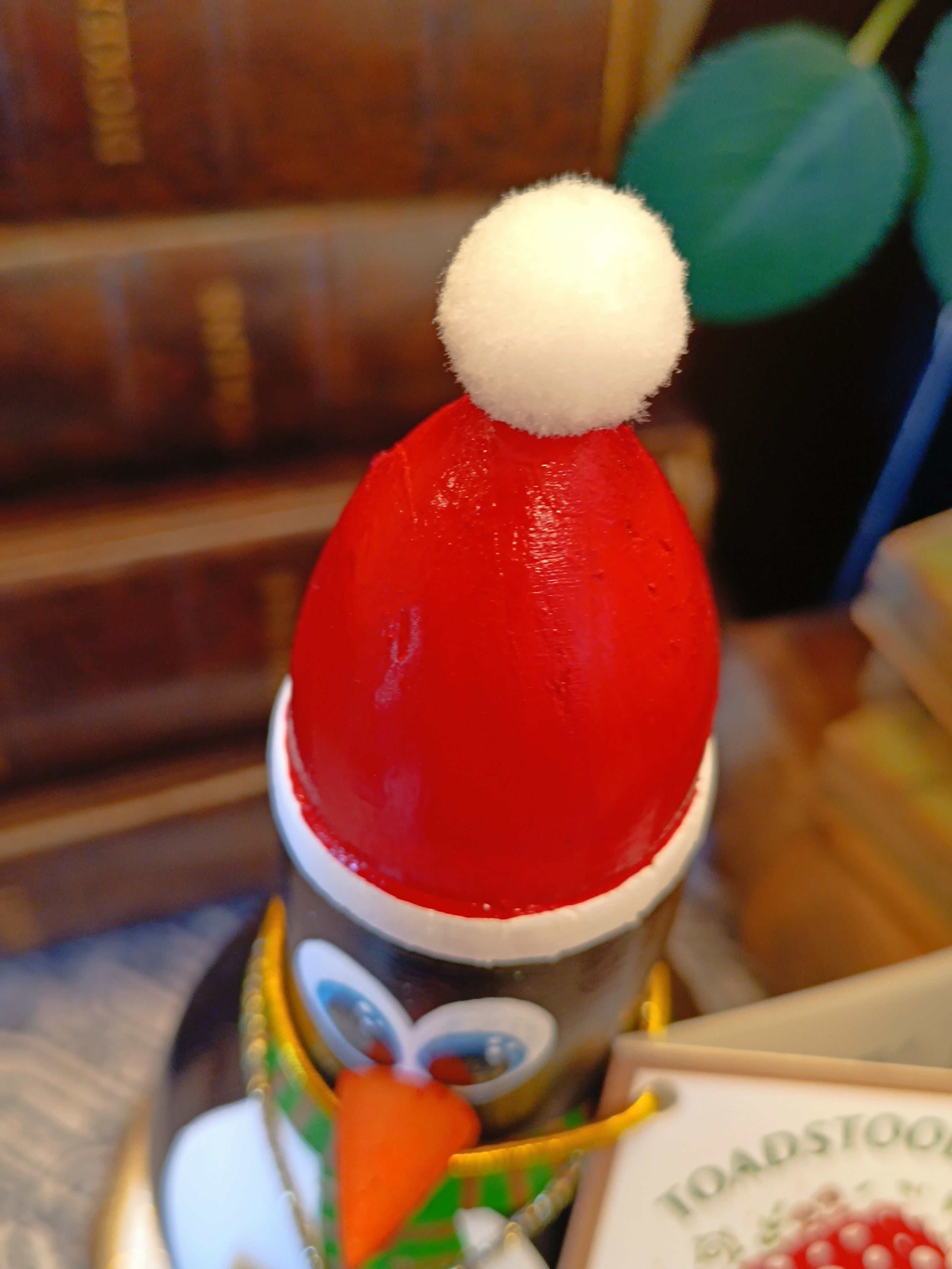 Handmade Wooden Holiday Penguin Figurine - "Waddle I Do Without Wine?"