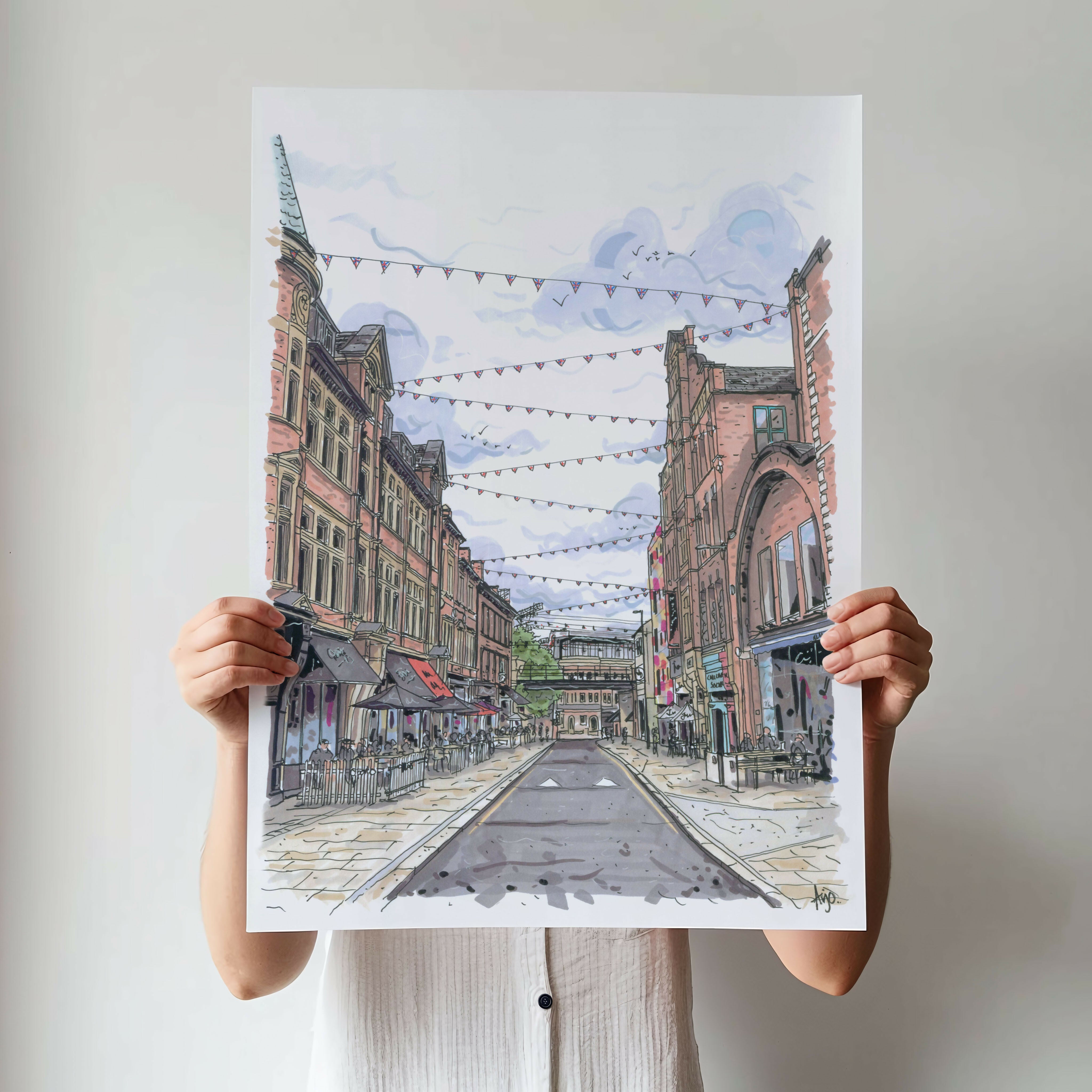 CALL LANE LEEDS CITY CENTRE STREET SCENE PRINT