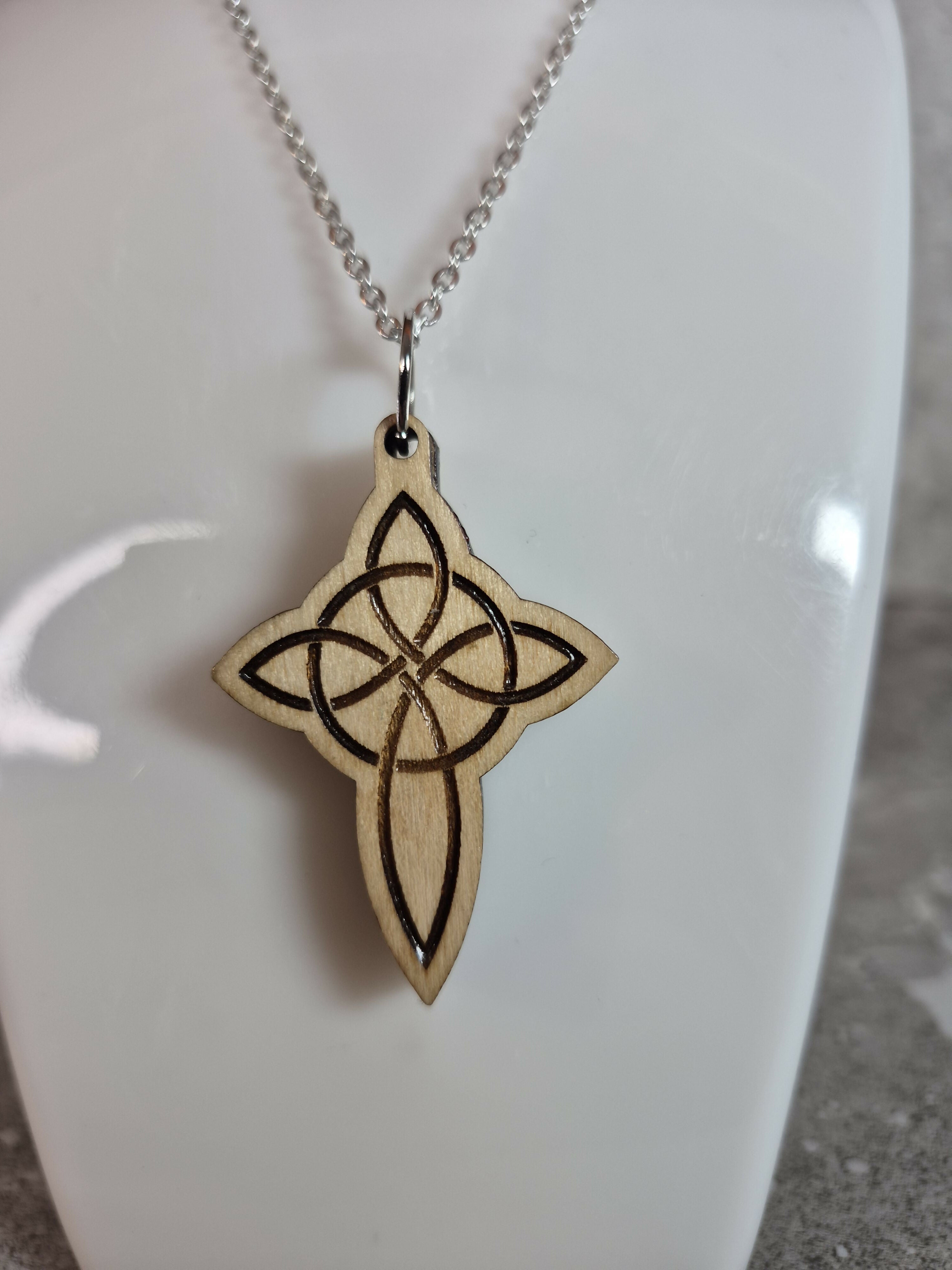 Handcrafted and Engraved Celtic Cross Pendant