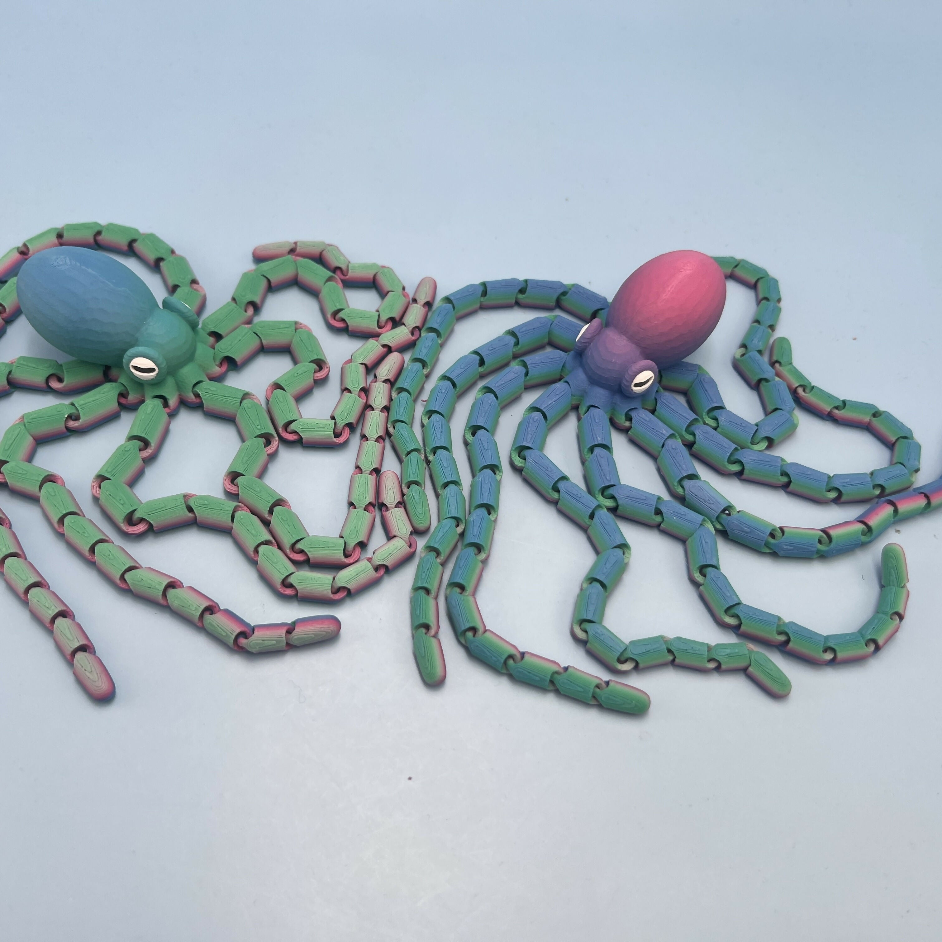 3D Printed LARGE: Articulated Sensory Fidget Animals friends Octopus Purple/Blue/Teal Spectrem 18cm