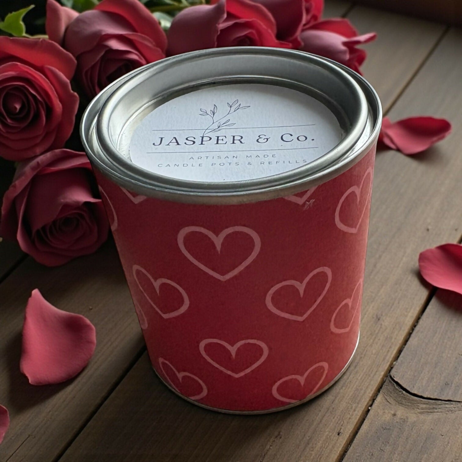 Valentine Heart Candle Tin – Artisan Soy Candle by Jasper & Co.