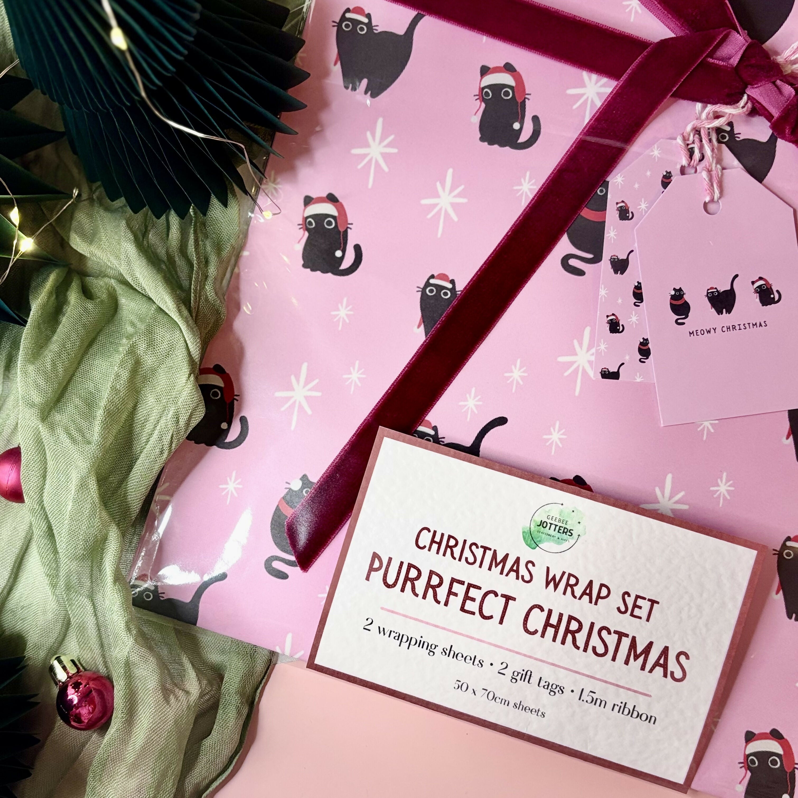 Purrfect Christmas Gift Wrap Set