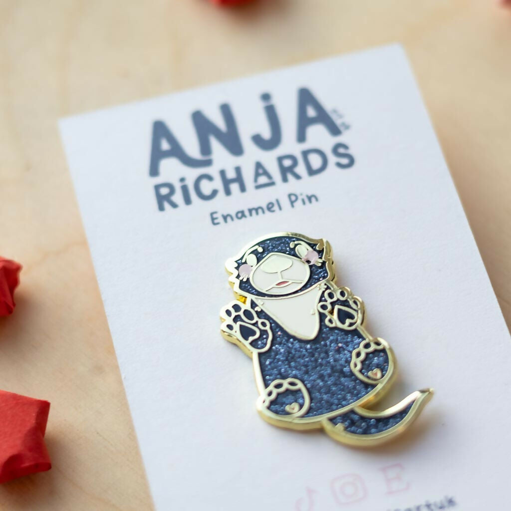 Glitter Otter Enamel Pin