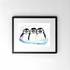 FINE ART PRINT OF 3 LITTLE PENGUINS, PART OF THE 'ANIMAL ART COLLECTION'