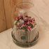 Floral Arrangement in Glass Candle Cover with Tray