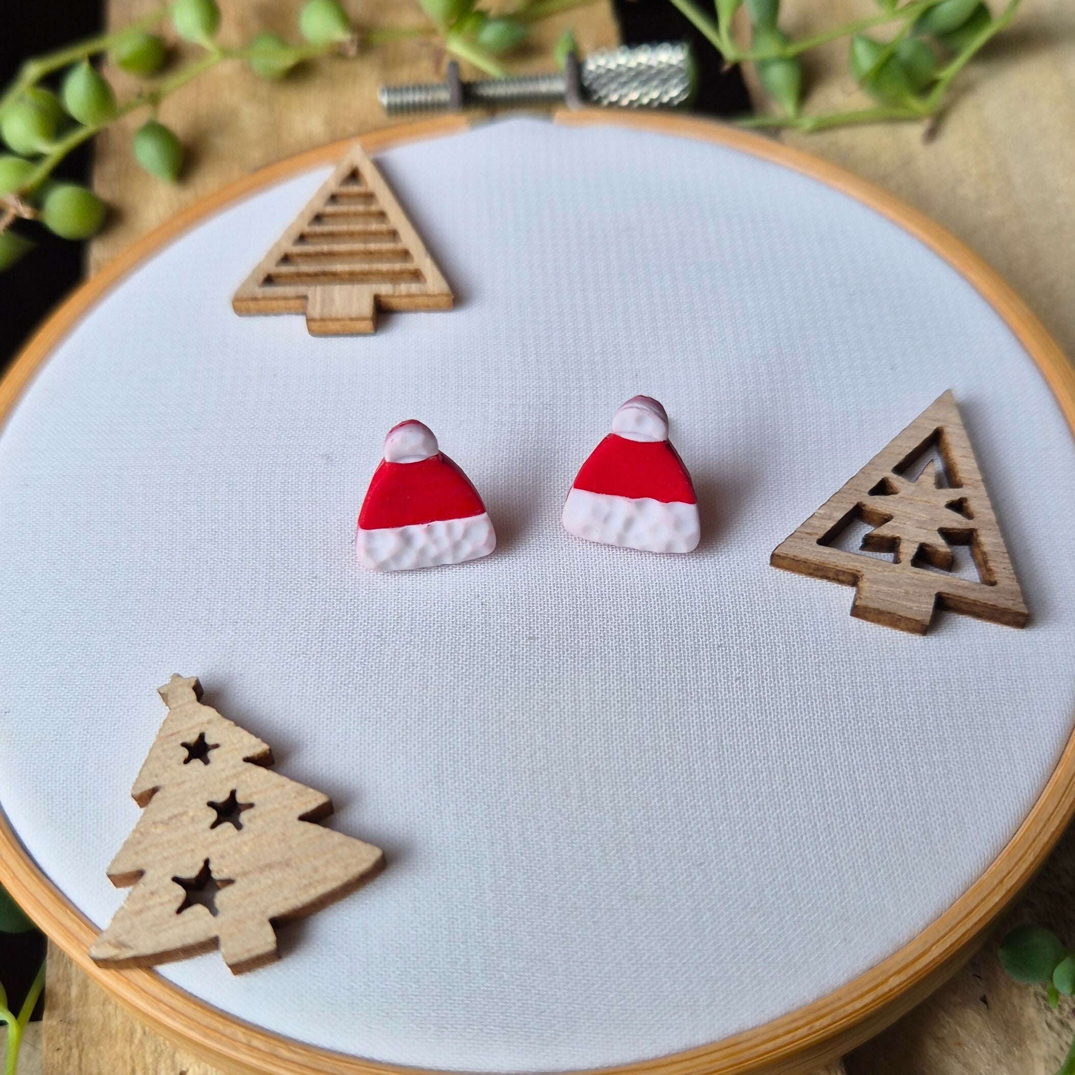 Christmas Santa Hat Stud Earrings