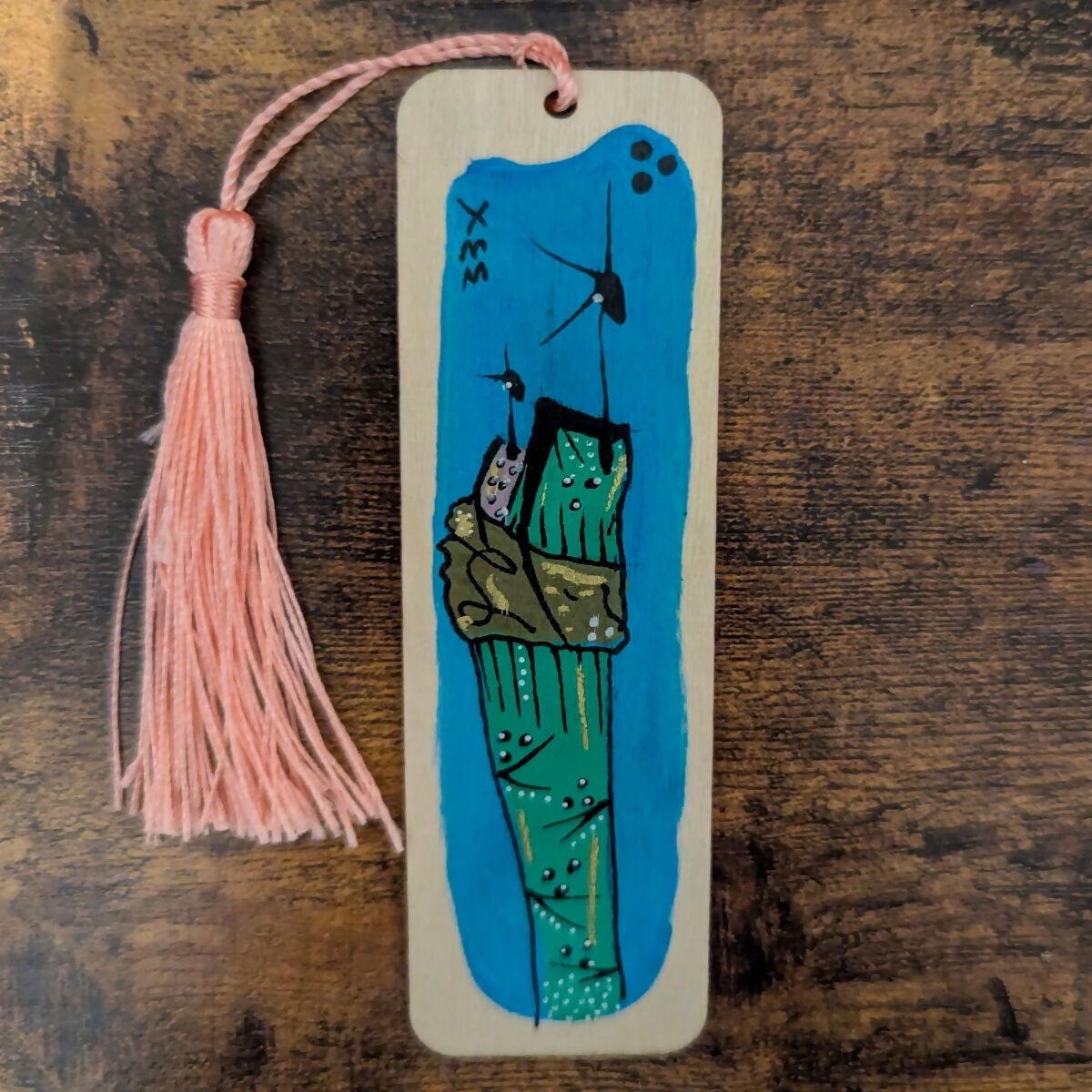 Wooden Hand Painted Bookmark
