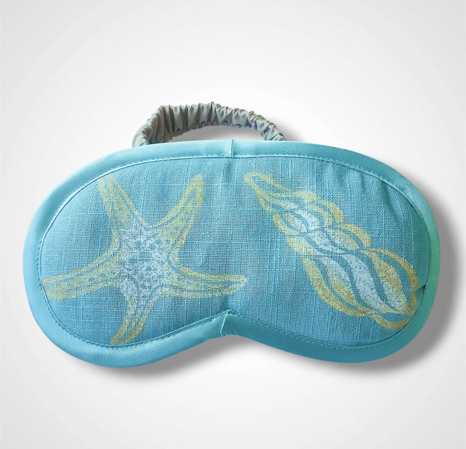 Sky Blue Sea Shells Linen Lavender Infused Eye Mask