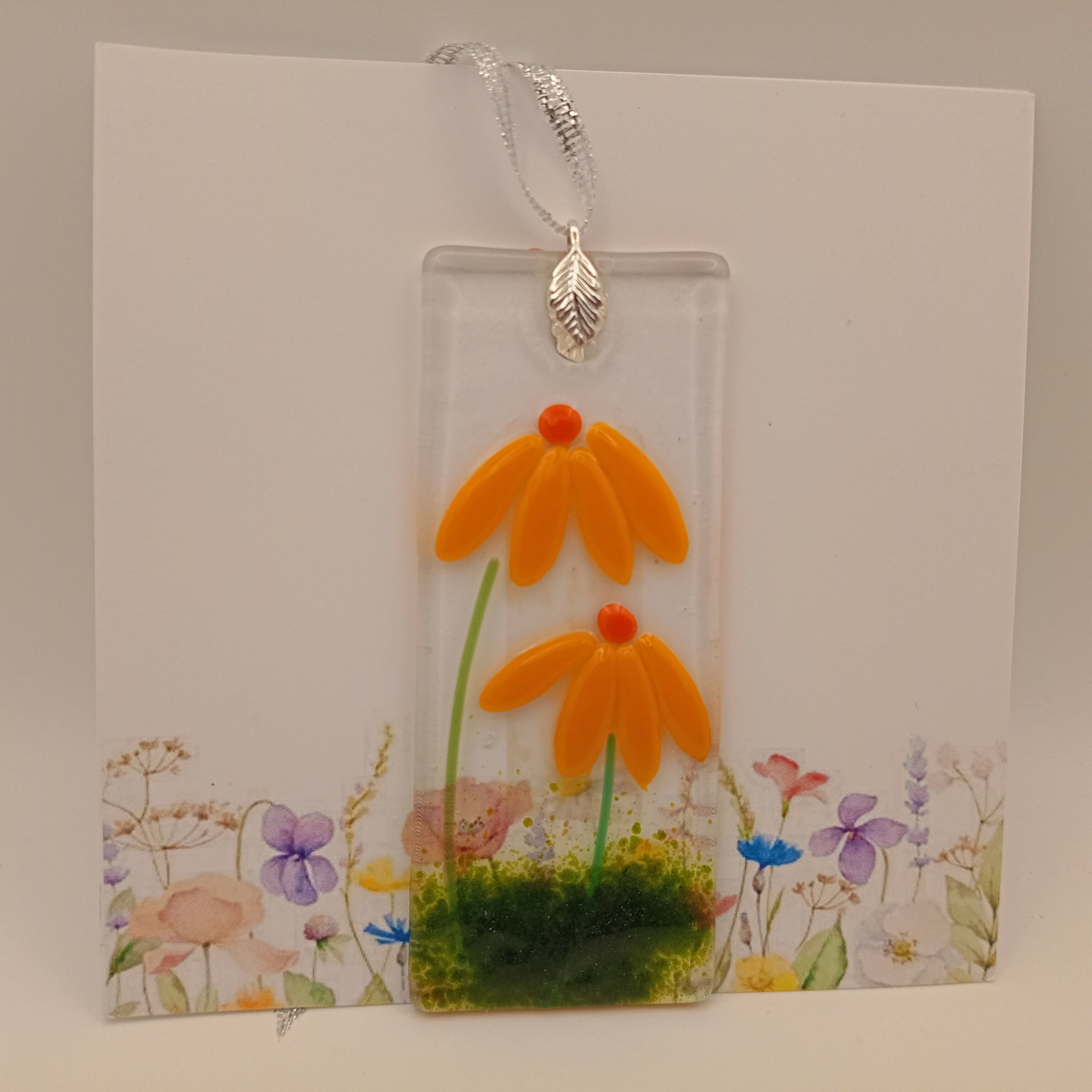 Fused Glass Flower Card