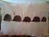 Hedgehog Family Natural Linen Look Bolster Cushion - Handmade and Embroidered