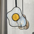 Wispy White Fried Egg Stained Glass Suncatcher