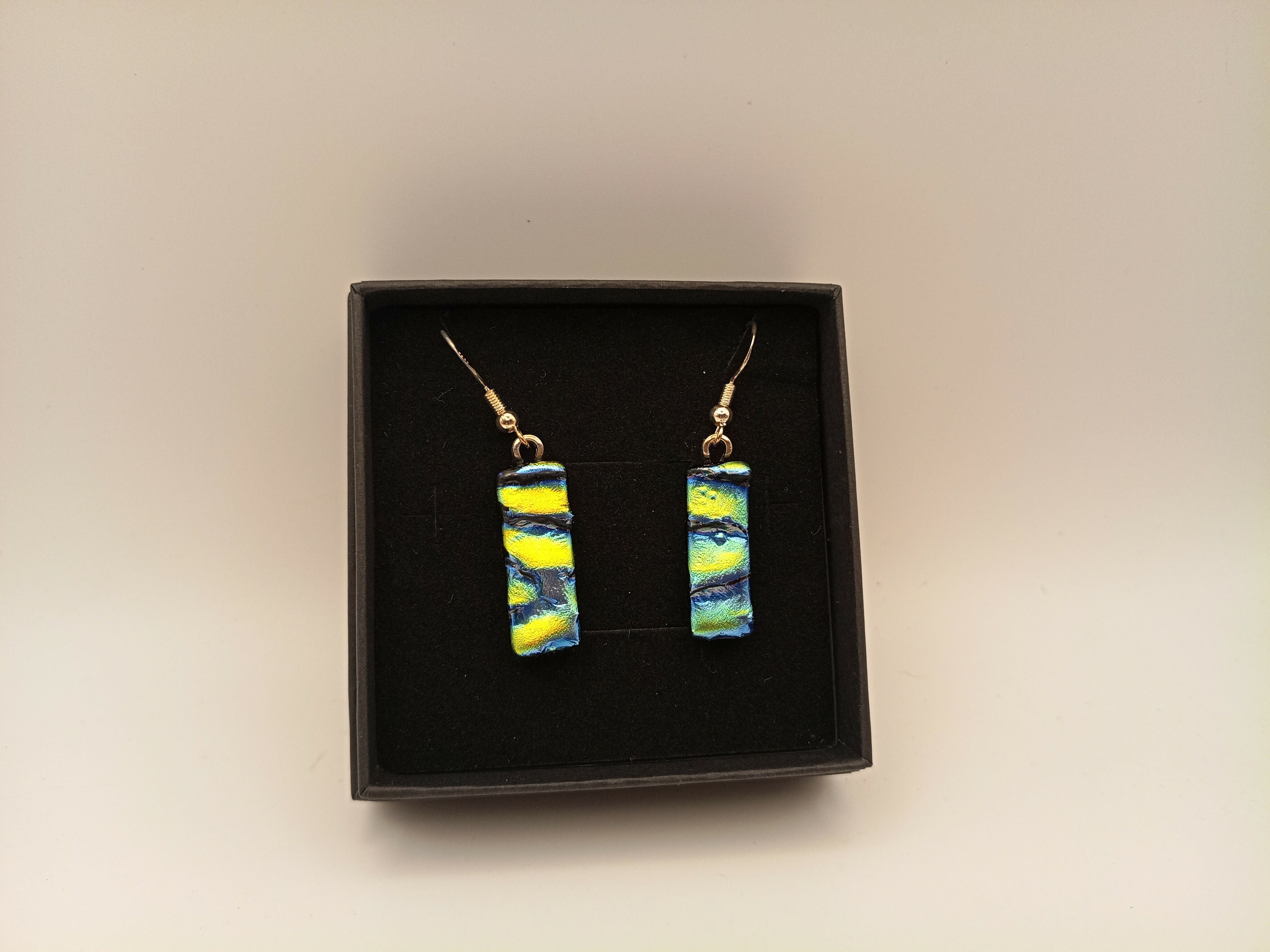 Blue and Green Rippled Earrings