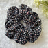 Handmade Scrunchie Black Ditsy Cotton