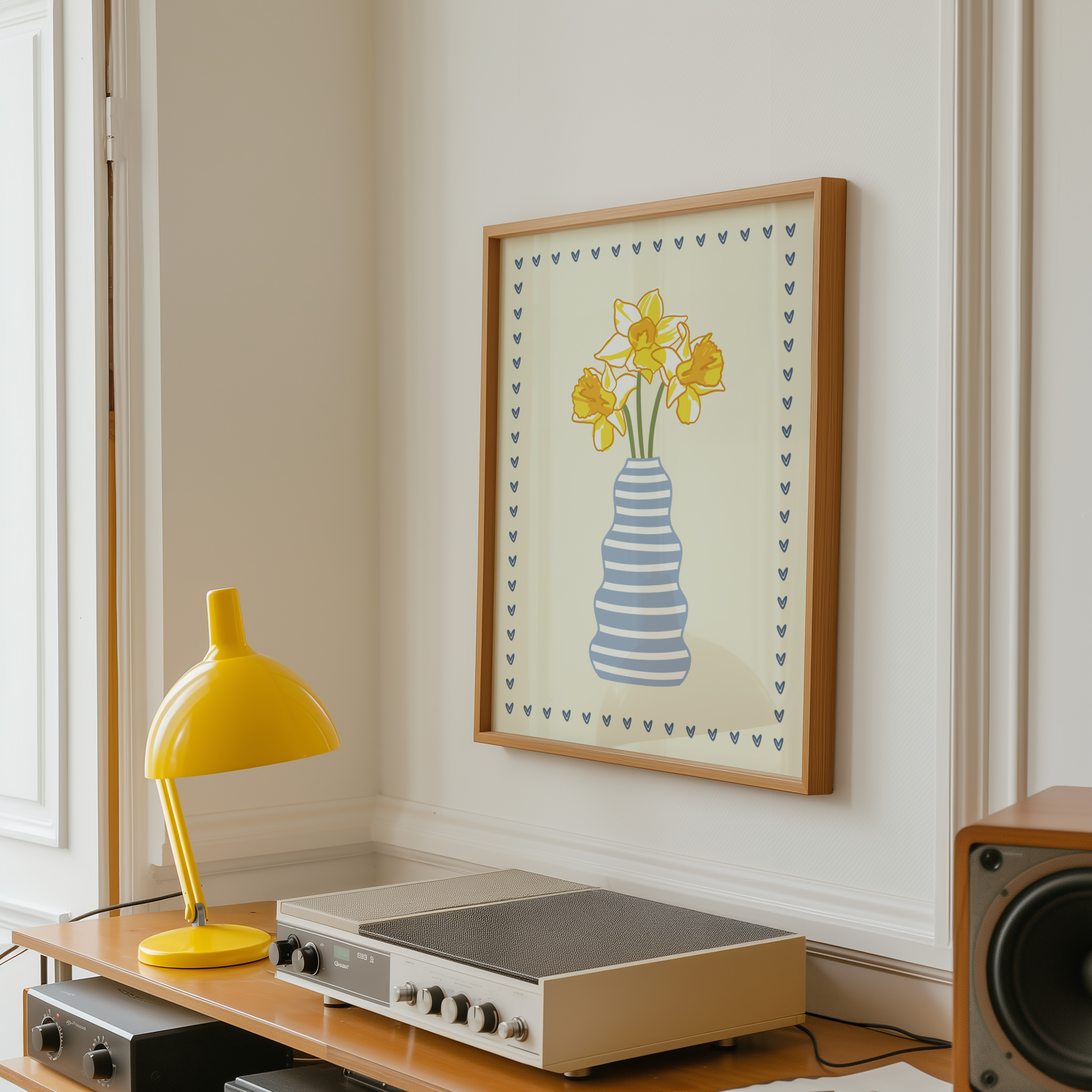 Daffodil Flower Vase Print