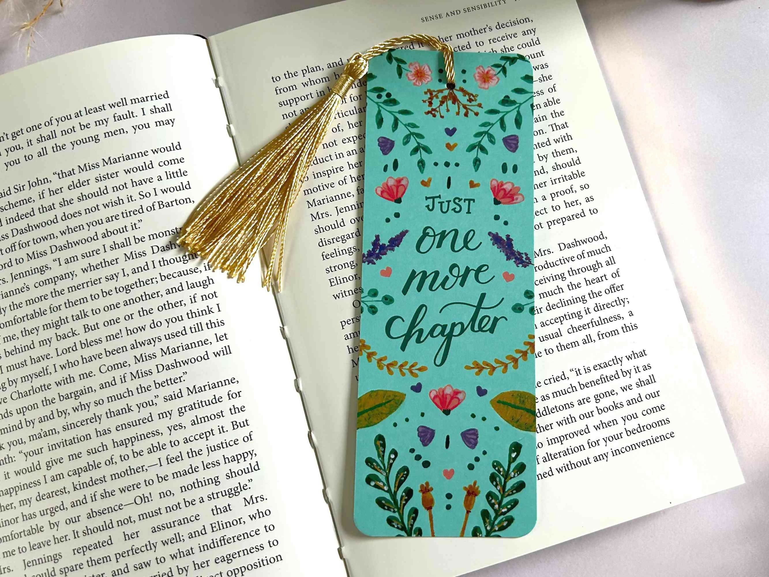 Green Floral Bookmark