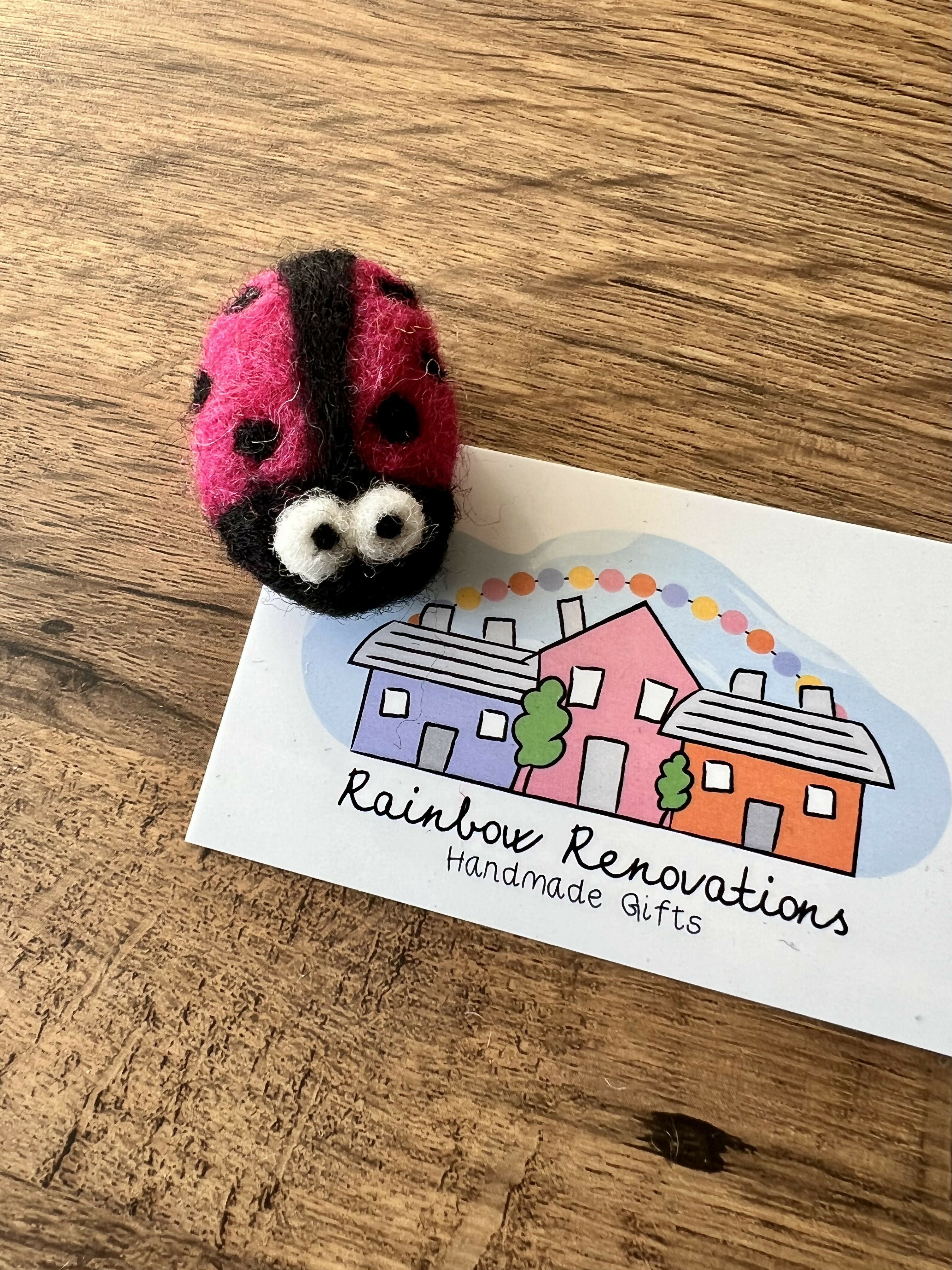 Felted Ladybird Magnet
