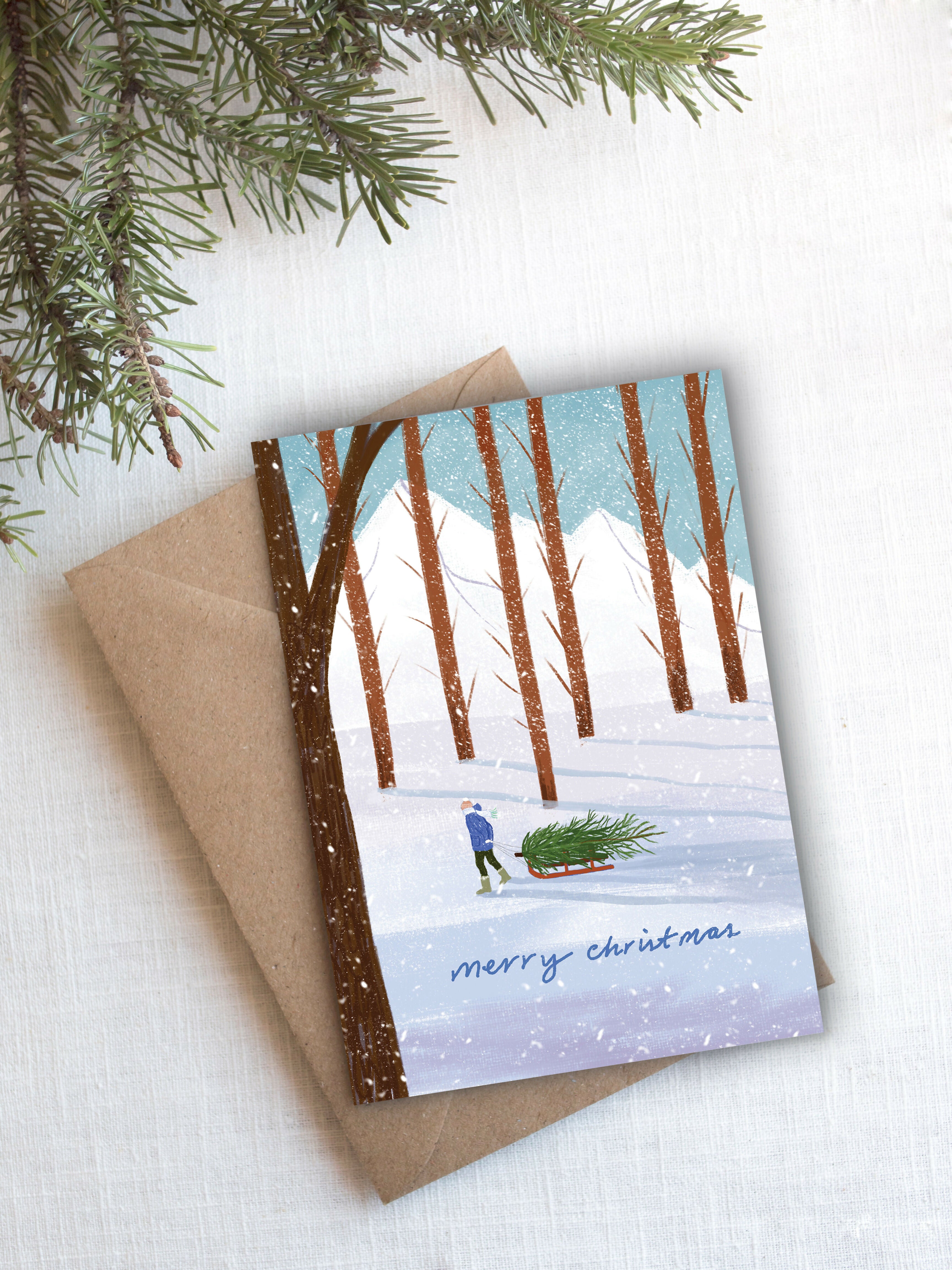 Christmas Tree Sleigh Card