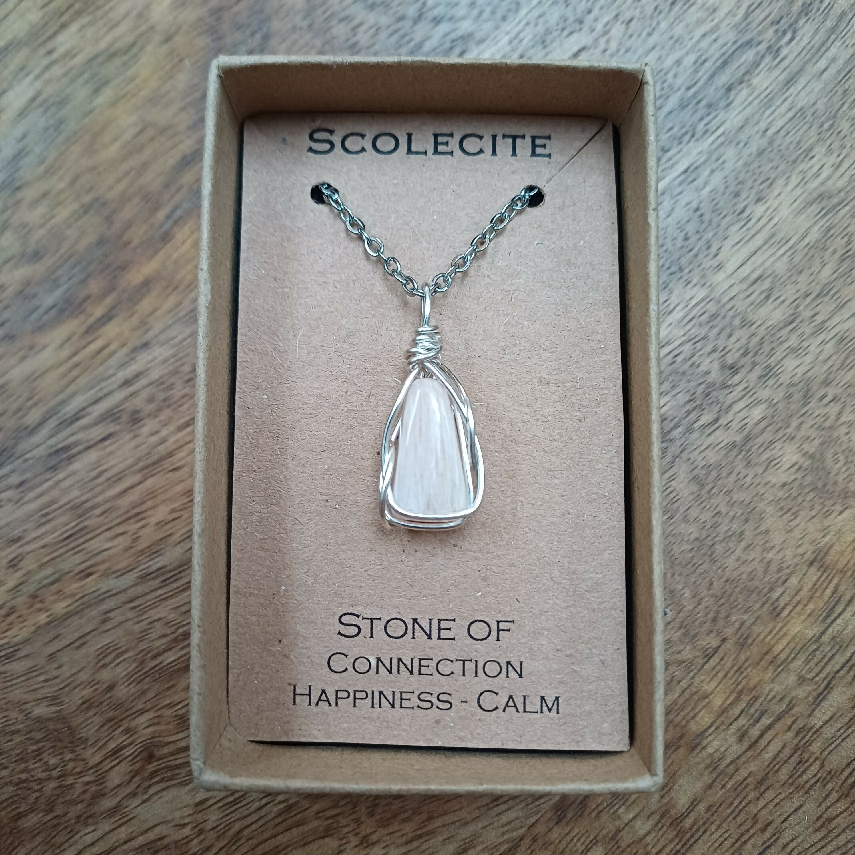 Scolecite Wire Wrapped Pendant