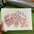 Cats in Starducks cafe riso print A5