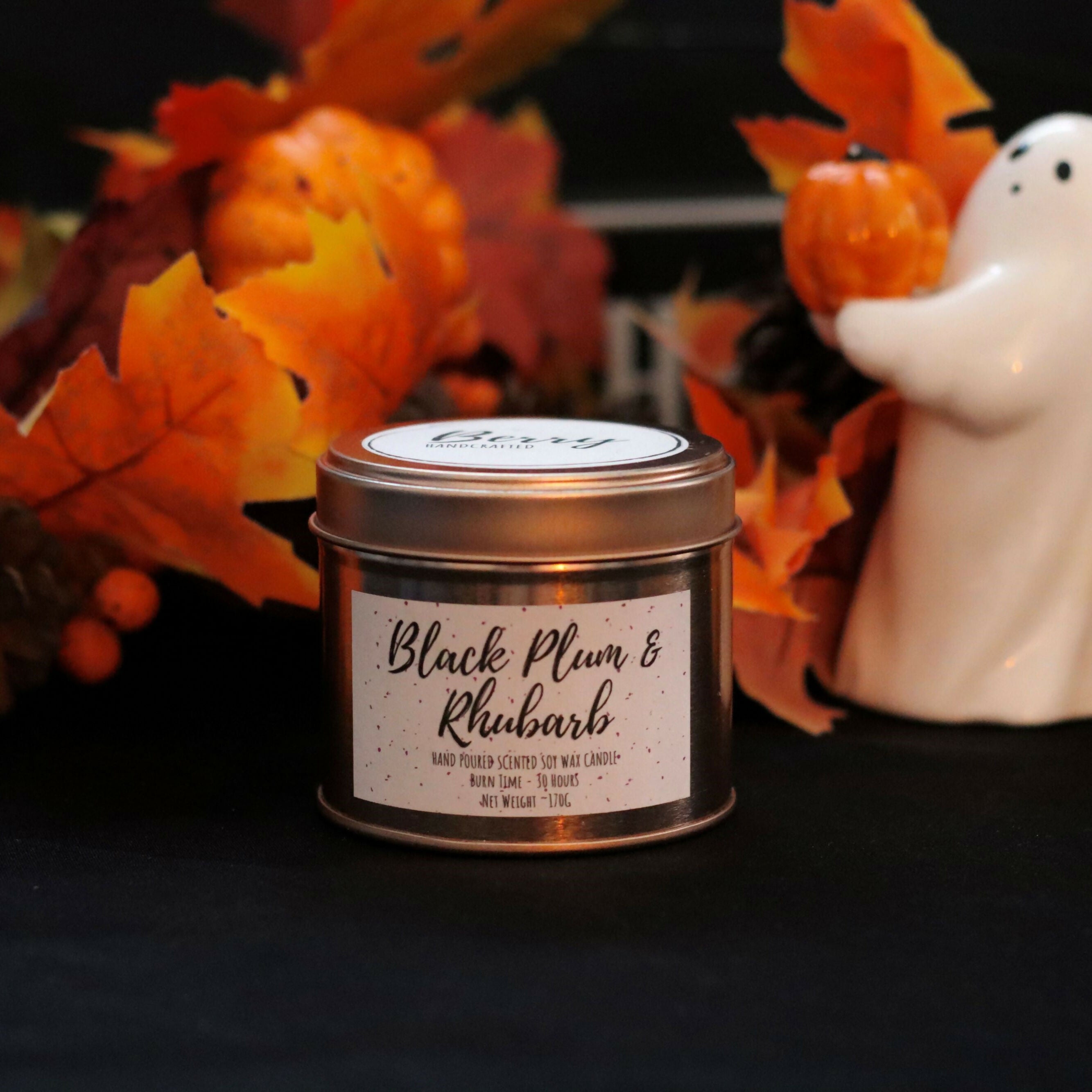 Hand Poured Soy Wax Candle - Black Plum & Rhubarb