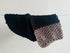 COZY & CHUNKY 2-COLOUR SCARF - BLACK & FAWN - MID LENGTH