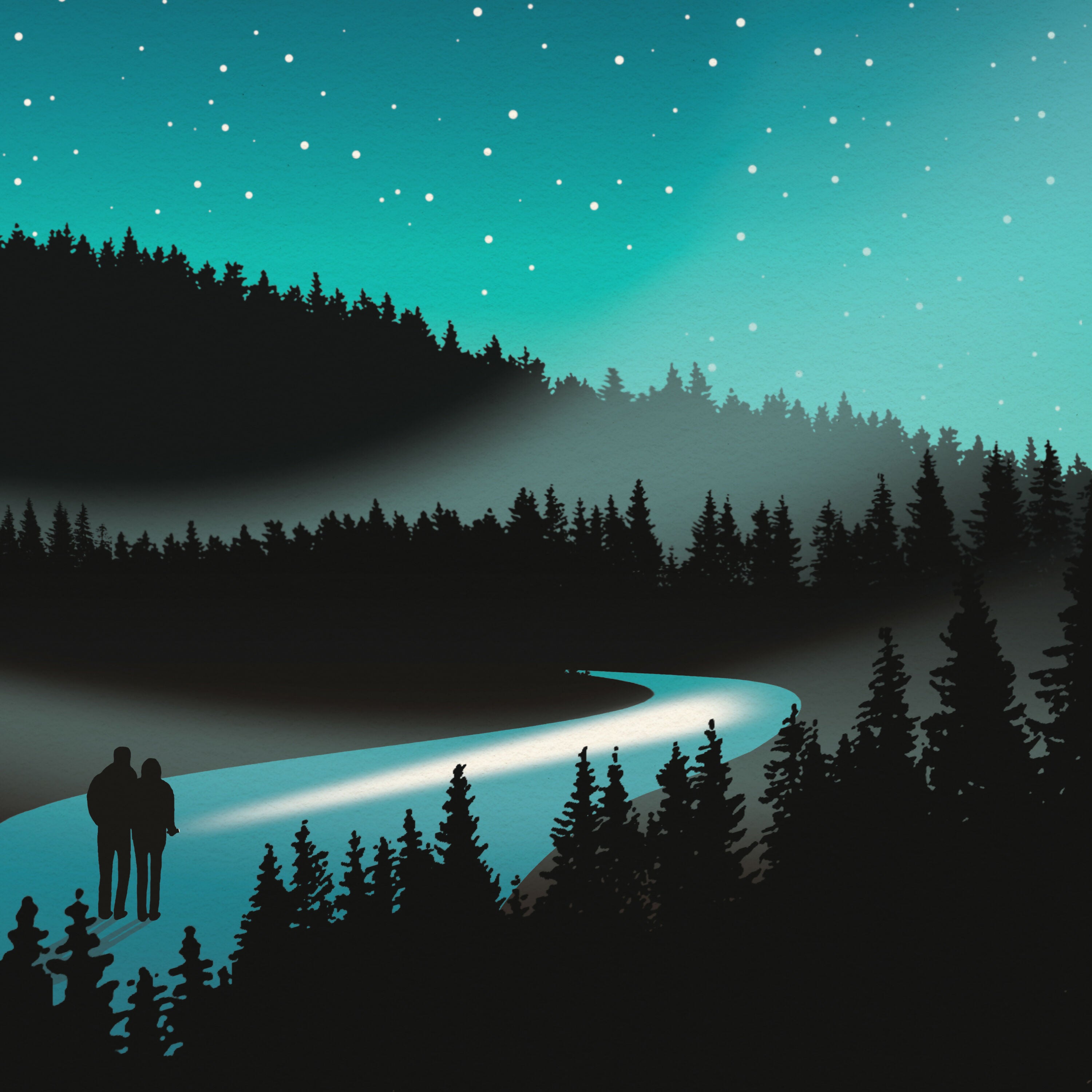 Wander With Me (Through The Night), A4 Print