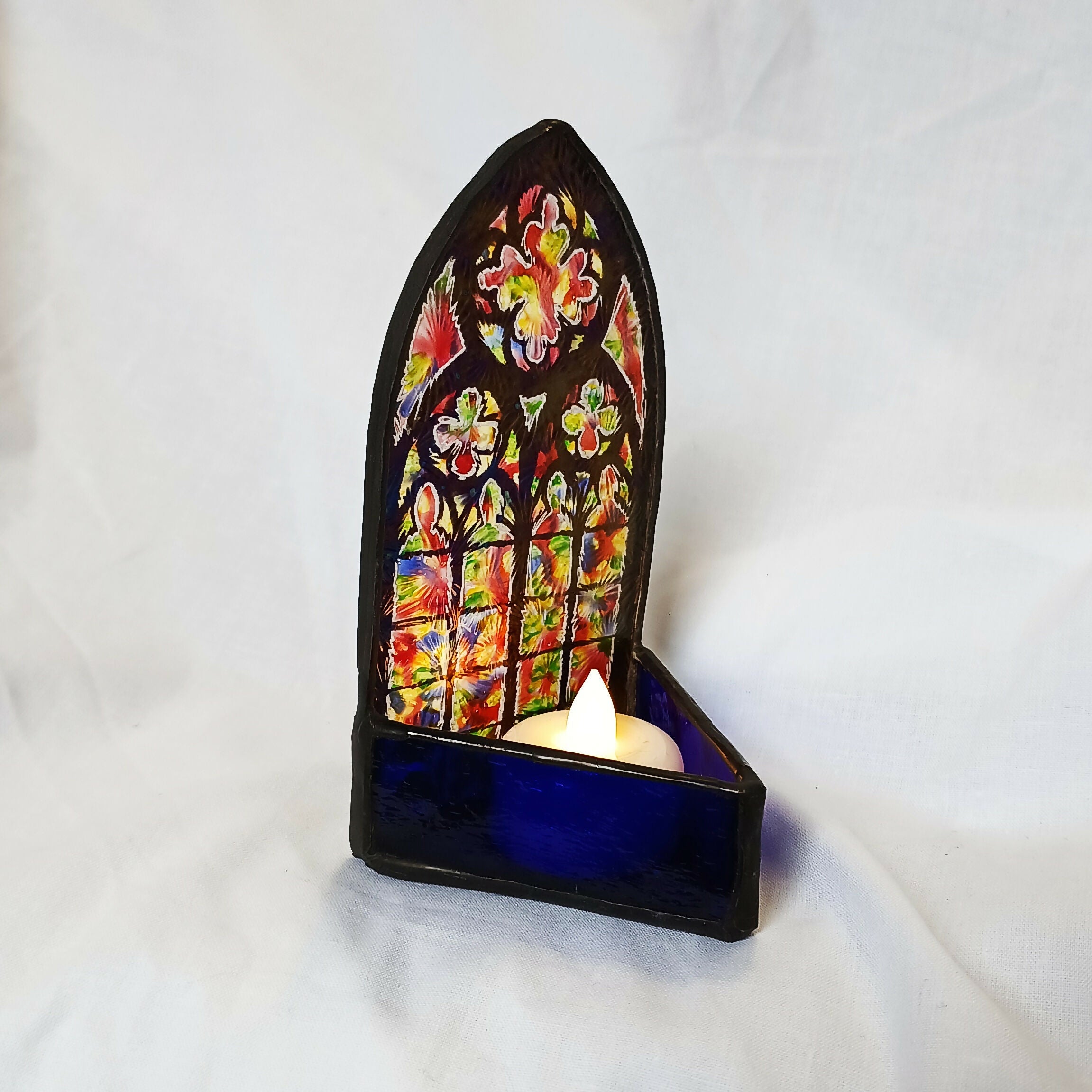 Stained Glass Cathedral Window Tealight