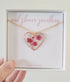 Real Flower Red Heart Necklace Gold Plated