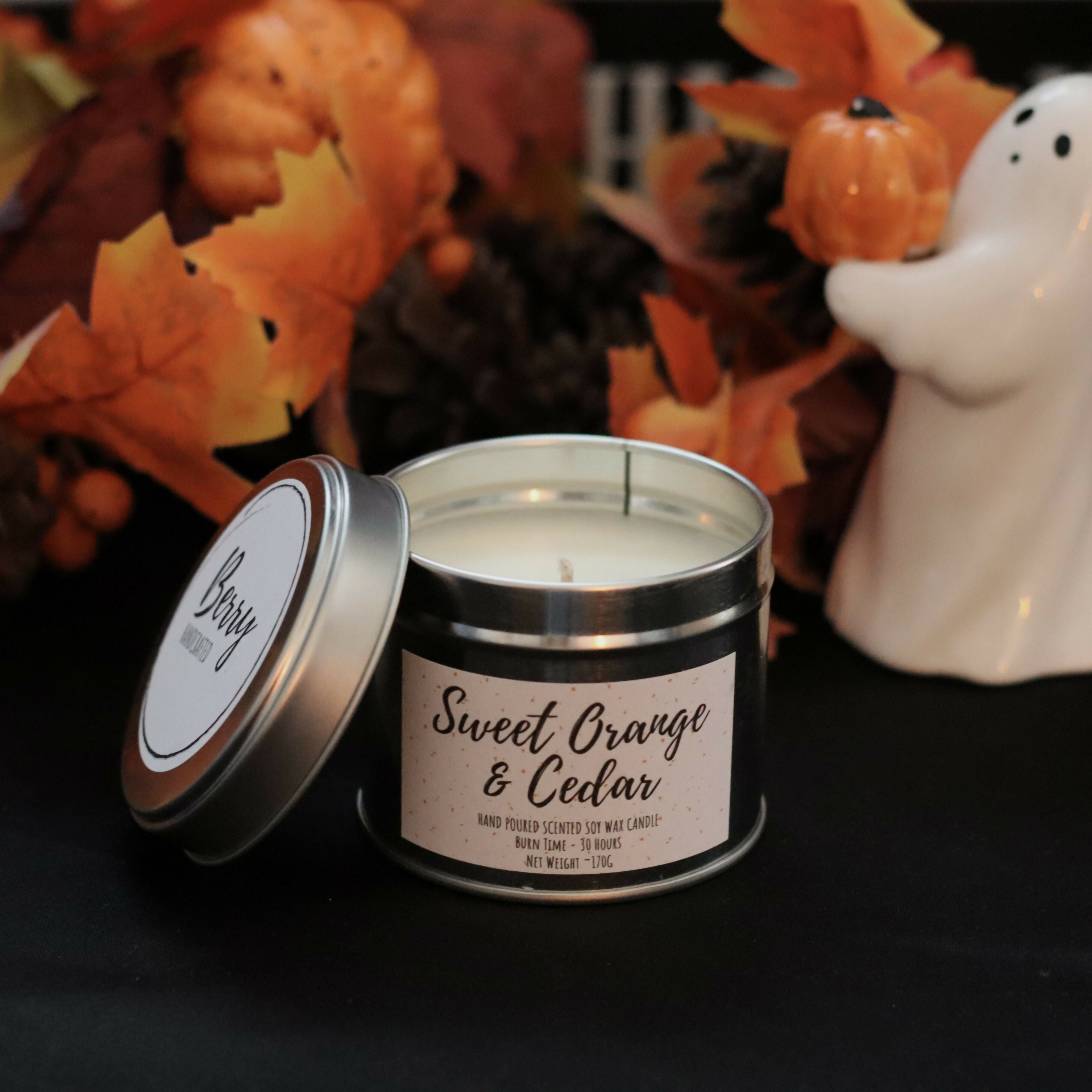 Hand Poured Soy Wax Candle - Sweet Orange & Cedar